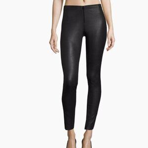 NWOT Alice + Olivia  Front-Zip Leather Leggings, Size 6